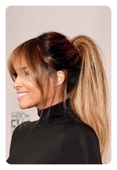 97 Amazing Ponytail With Bangs Hairstyles | Franjão cabelo, Cabelo, Cabelo com franja