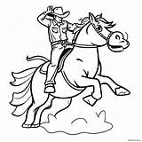 Cowboy Riding A Bucking Bronco Coloring Page 4982 4153 sketch template
