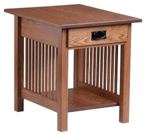 Country Value Woodworks Living Room Mission Style End Table w/ Drawer ET-060 - Treeforms Furniture