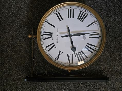 Vintage Double Sided Hanging Wall Clock Iron Train Station Stirling Noble No. 9 | eBay