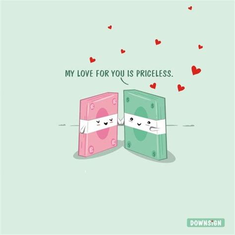 The Love Of Money | Money puns, Cute puns, Funny illustration