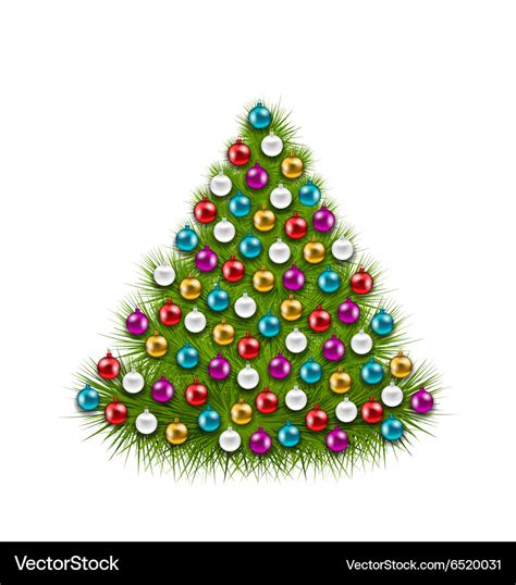 Christmas tree decorated colorful balls Royalty Free Vector