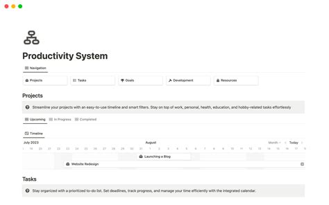 Productivity System | Notion Template