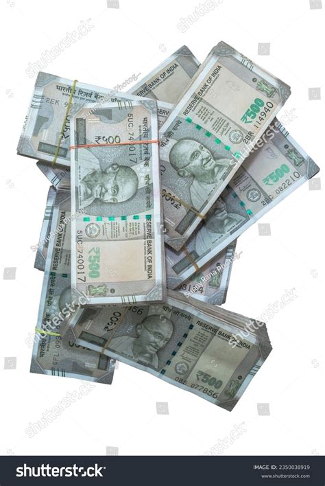 500 Rupees Indian Currency Bundle White Stock Photo 2350038919 ...