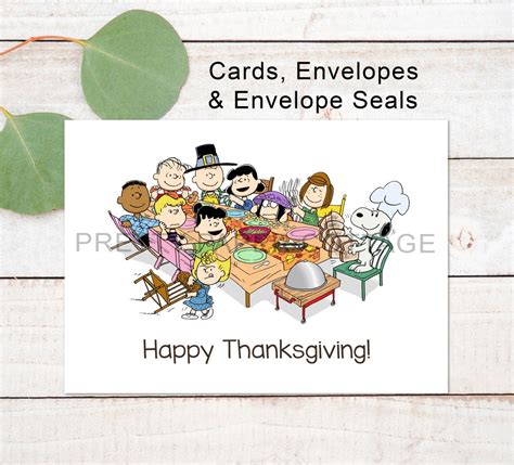 Peanuts Gang Thanksgiving Cards Happy Thanksgiving Cards - Etsy