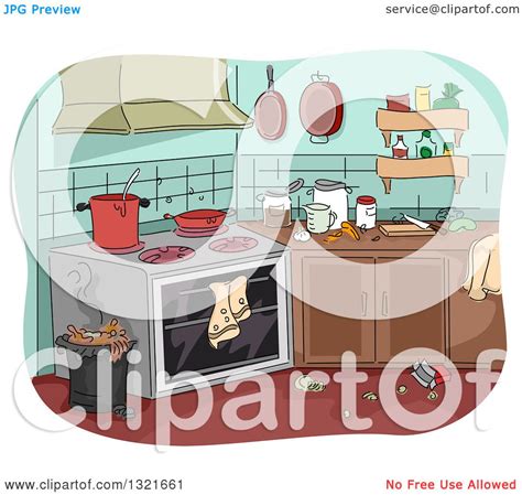 Clipart of a Messy Kitchen - Royalty Free Vector Illustration by BNP Design Studio #1321661