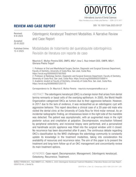 (PDF) Odontogenic Keratocyst Treatment Modalities. A Narrative Review and Case Report ...