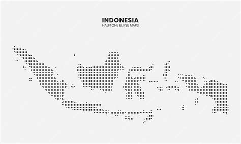 Premium Vector | Black halftone dotted indonesia map design with light ...