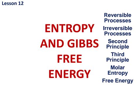 SOLUTION: Lecture 12: entropy and gibbs free energy 2023 35slides 3h - Studypool