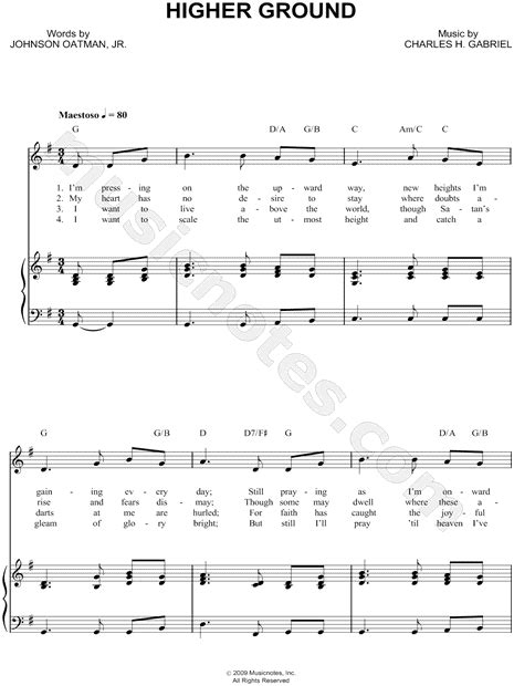 Charles Hutchinson Gabriel "Higher Ground" Sheet Music in G Major ...