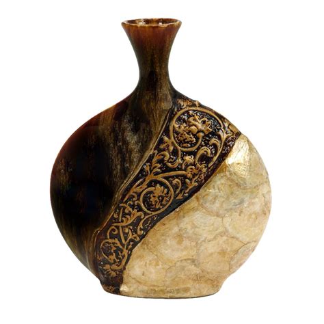 Ceramic/Capiz Shell Vase In Pot Shape - Walmart.com - Walmart.com