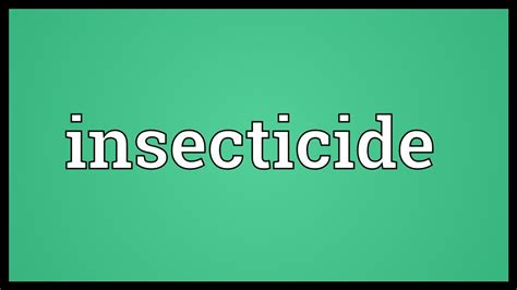 Insecticide Meaning - YouTube