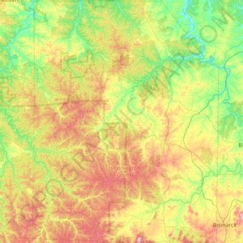 Washington County topographic map, elevation, terrain