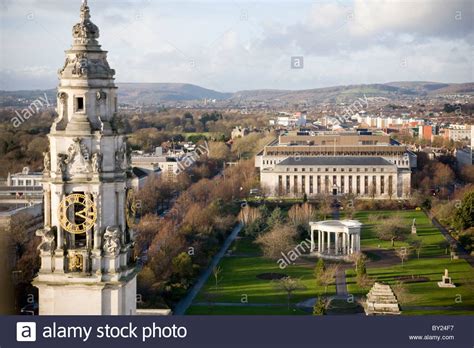 City Hall Clock Tower, Cardiff City Centre Stock Photo - Alamy