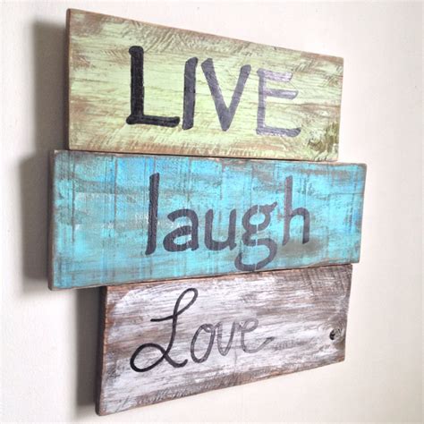 Live Laugh Love Wood Sign Painted on Reclaimed Wood | Etsy