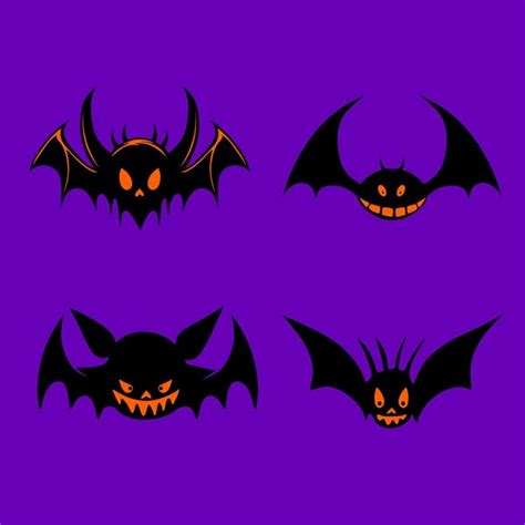 Premium Vector | Scary Bat Silhouette Cartoon set