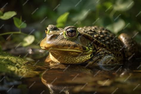 Premium AI Image | Frog in the rainforest Green frog in the rainforest