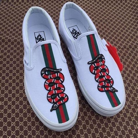 Gucci Custom Vans Slip-On | Vans shoes fashion, Vans shoes, Custom nike shoes