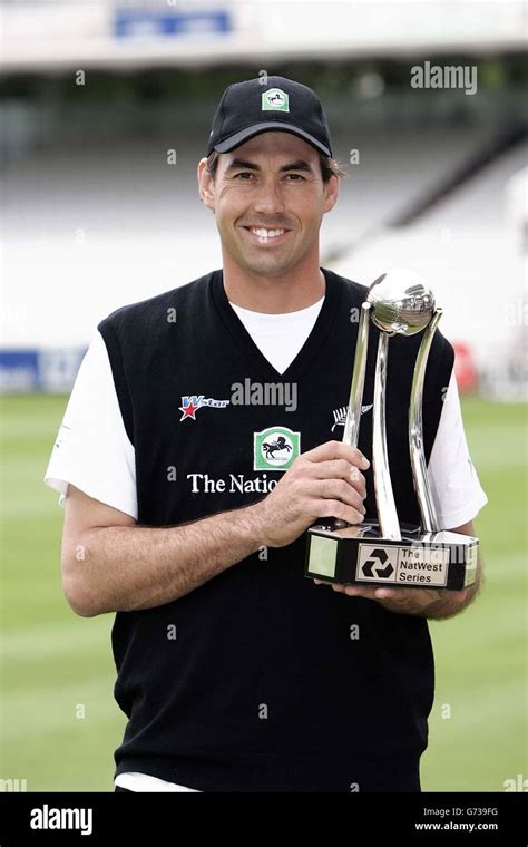 Stephen Fleming holding the Natwest Trophy. New Zealand cricket captain Stephen Fleming at Lords ...