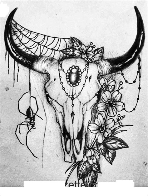 cow skull | Bull tattoos, Bull skull tattoos, Cow skull tattoos