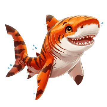 Cute Tiger Shark Cartoon Posing, Animals, Aquatic, Atlantic PNG Transparent Image and Clipart ...