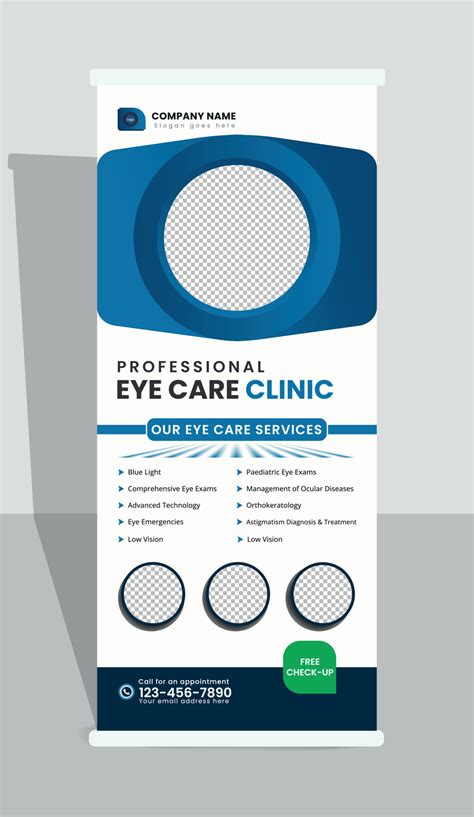 Eye care clinic roll up banner 9826309 Vector Art at Vecteezy