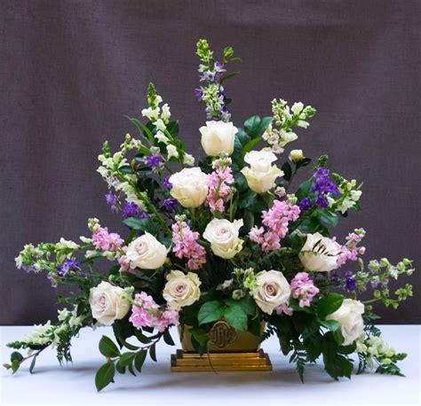 Classic Triangle Arrangement with Faith Flowers | Large flower ...