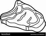 Coloring book Raw Beef steak Royalty Free Vector Image sketch template