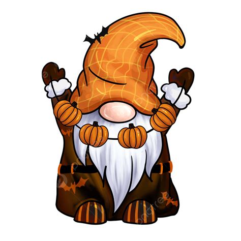 Halloween Gnome Pumpkin Bat Illustration, Halloween, Pumpkin, Gnome PNG Transparent Clipart ...