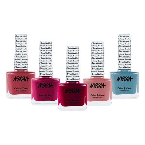 Nykaa Cosmetics Breathable Nail Polish- Easy Nude+Mint Fresh+Rosy ...