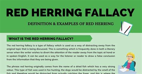 Red Herring Fallacy Examples - slideshare