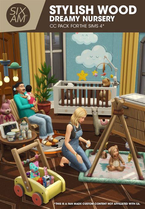 Stylish-Wood Dreamy Nursery (CC Pack for The Sims 4) - Sixam CC