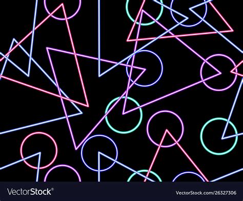 Glowing neon shapes on a black background Vector Image