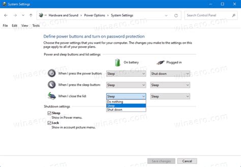 How to Change Default Lid Close Action on Windows 10