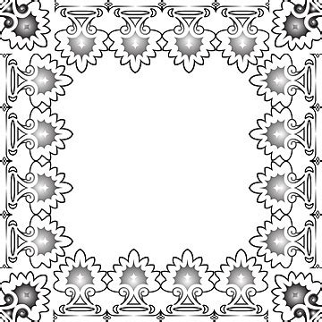 Black Background With A Vector Floral Frame In White Vector, Corner, Swirl, Art PNG and Vector ...