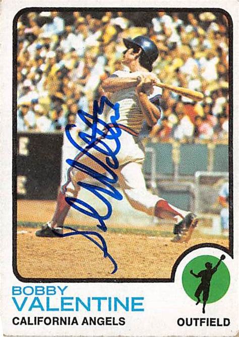 Bobby Valentine autographed baseball card (California Angels) 1973 ...