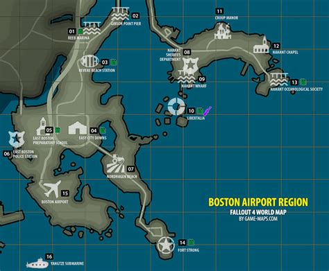 Boston Airport Region Map Fallout 4 | game-maps.com