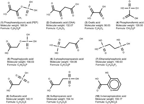 Set of PEPCK substrates (1-2), PEPCK-C inhibitors (3-9), and PEPCK-M... | Download Scientific ...