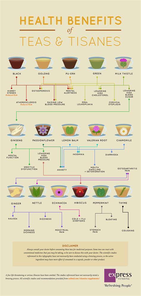 Health Benefits Of All Teas And Tisanes In One Place Infographic