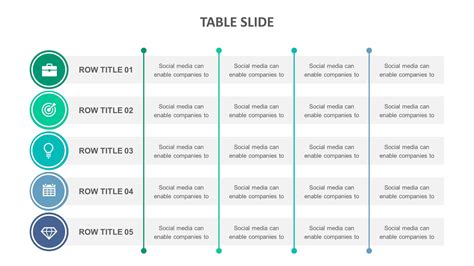 Table Slide Templates | Powerpoint design templates, Graphic design ...