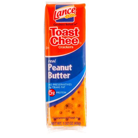 Lance Toast Chee Peanut Butter Sandwich Crackers 20 Count Box - 6/Case