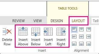 Microsoft Office Tutorials: Add columns and rows to a table