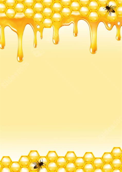 Honey In A Yellow Translucent Grid Honeycomb Page Border Background Word Template And Google ...