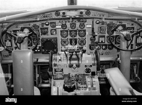 Fokker F 27, interiorr of aircraft, cockpit Stock Photo - Alamy