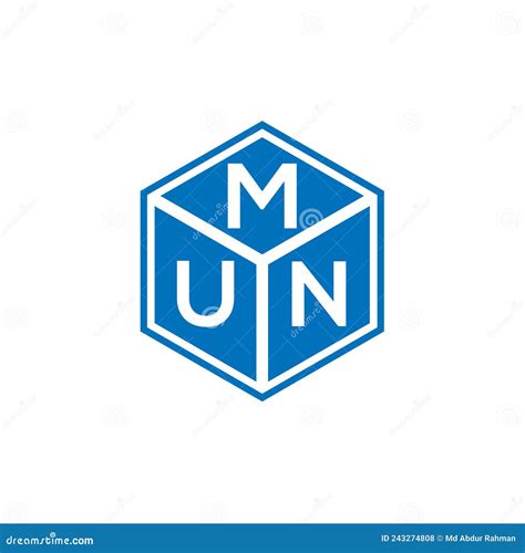 MUN Letter Logo Design on Black Background. MUN Creative Initials ...