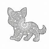 Zentangle Dog Mandala Coloring Page For Adults Christmas Animal  sketch template