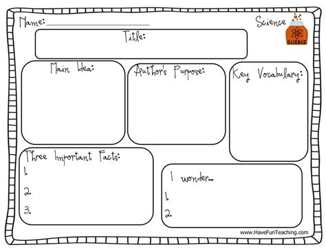 Science Graphic Organizer Worksheets - WorksheetsCity