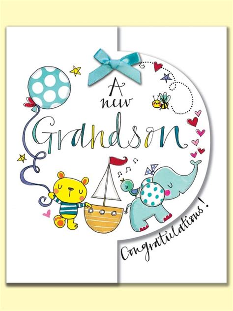 A new Grandson Congratulations. Greeting Card by Rachel Ellen Designs ...