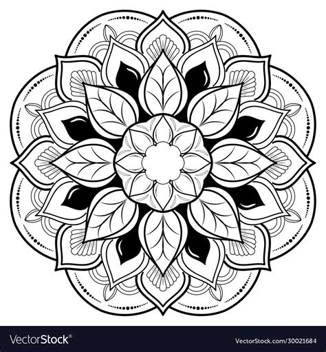 Circle flower mandala with floral ornament Vector Image