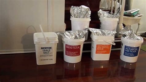 food storage long-term Mylar bags in 5-gallon buckets - YouTube